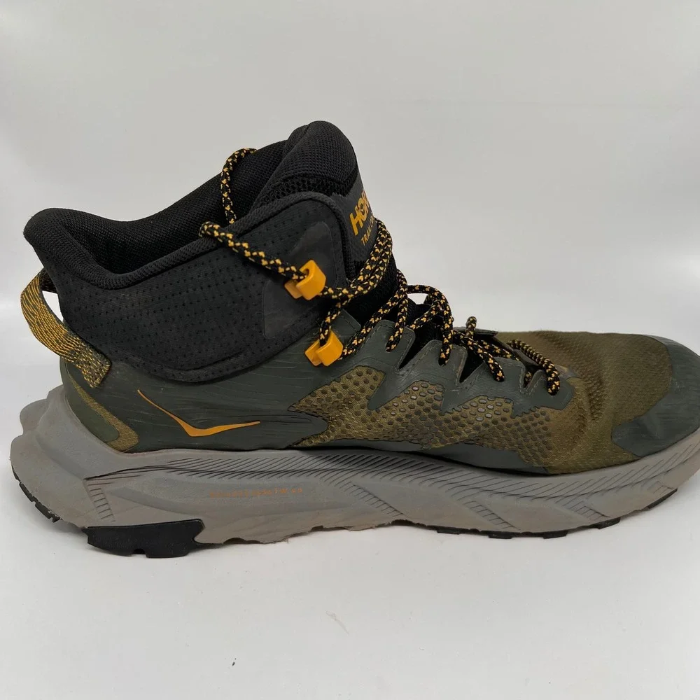 Hoka Trail Code Mid GTX Mens 12 Olive Green GORE-TEX Hiking Boots shoes Walking